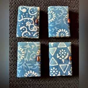Blue Batik Patterned Fabric Notebook